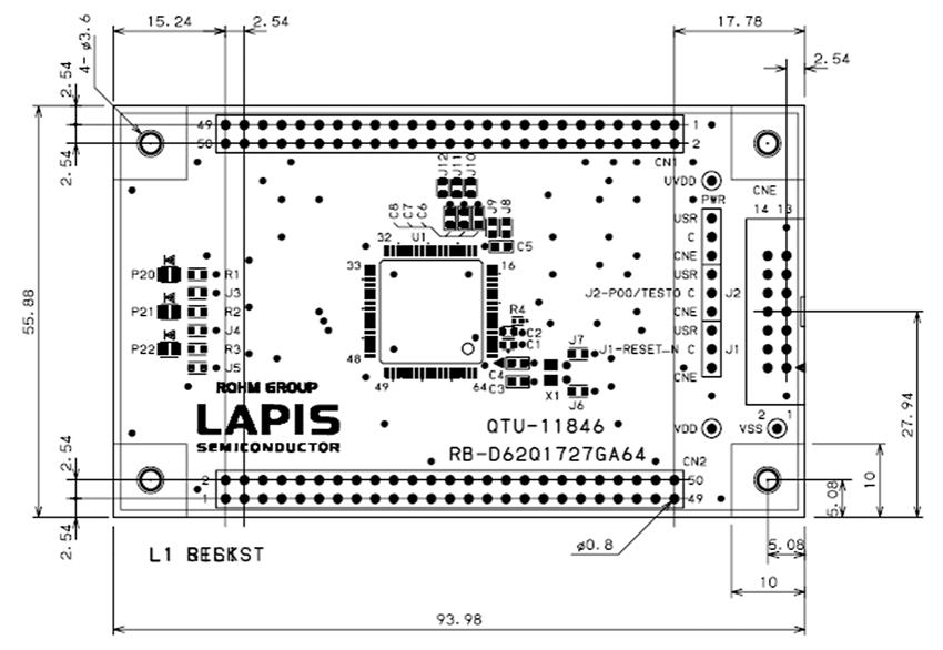 Plan mécanique - ROHM Semiconductor Carte de référence RB-D62Q1727GA64